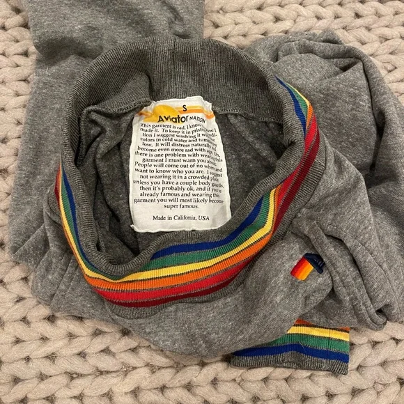 Aviator Nation heather grey rainbow rib pocket sweatpants! - Picture 2 of 5